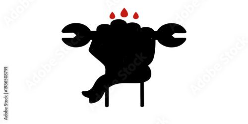 A cute cartoon vector illustration of a funny man character with boxing gloves isolated on a white background in a fun art style