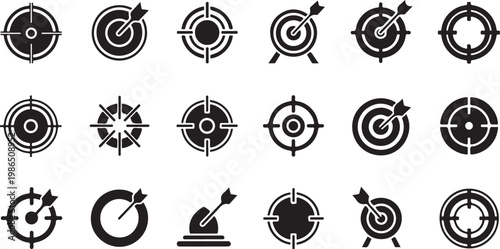 Collection of various target icons and symbols