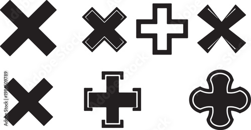 Black and white symbols and signs collection