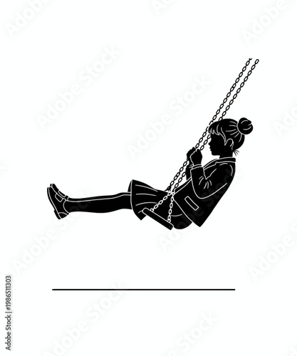skier in mid-air jump trick flat design vector illustration