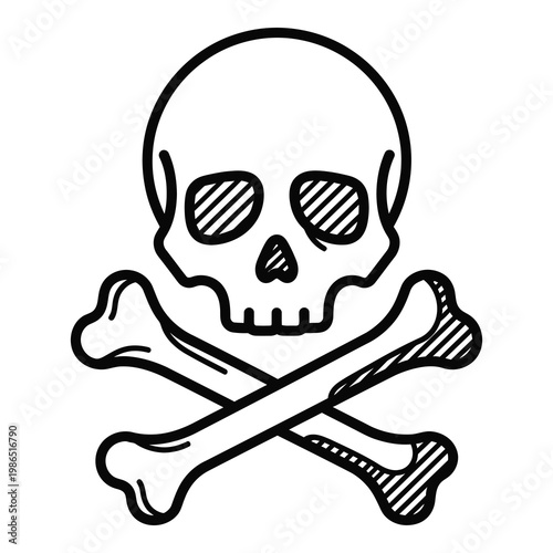Skull and crossbones symbol warning danger sign icon graphic icon