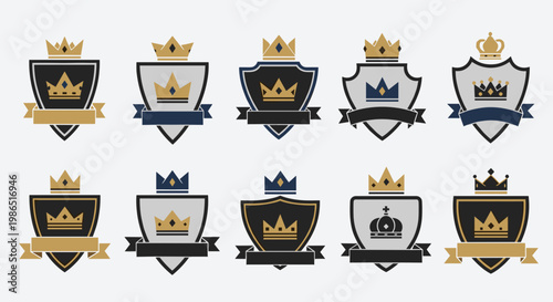 Royal Crests and Crowns Emblem Collection.