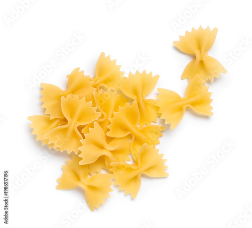 Heap of uncooked farfalle p...