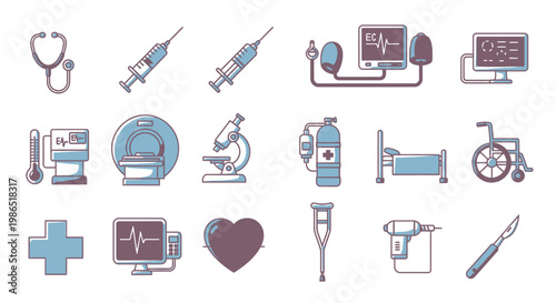 Medical equipment and health icons 1.