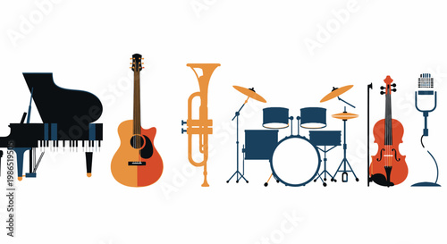Musical instruments for music making ensemble.