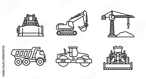Heavy construction equipment machines.