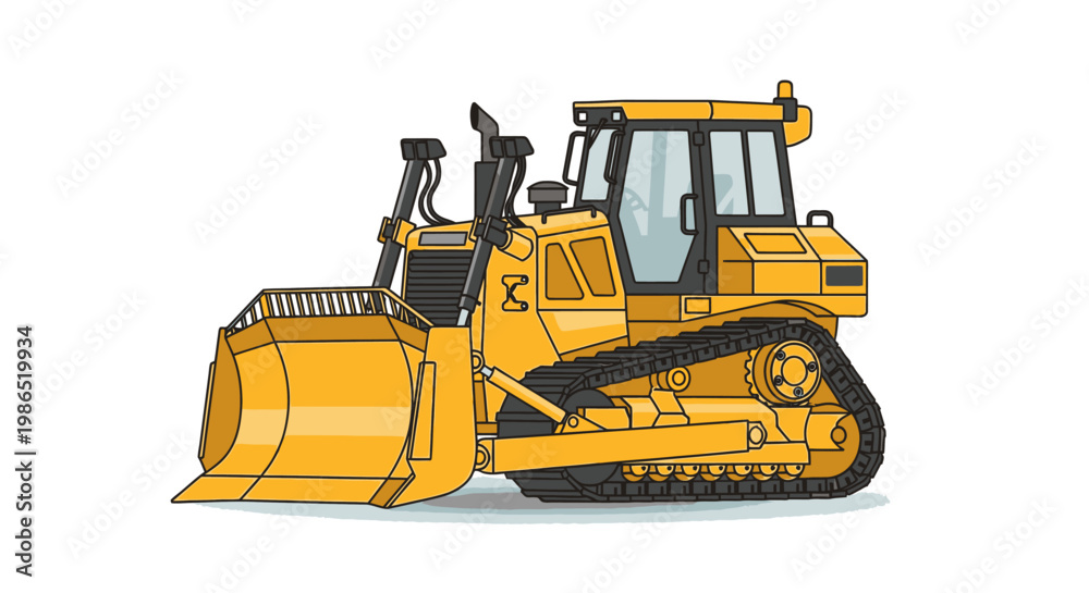 Fototapeta premium Bulldozer Construction Heavy Equipment Machine.