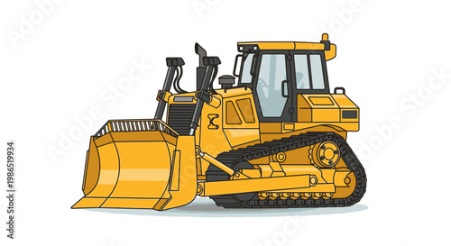 Bulldozer Construction Heavy Equipment Machine.