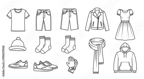 Collection of various clothing items.