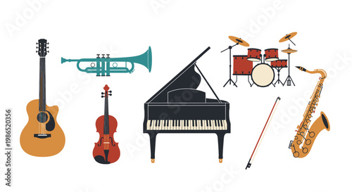 Musical Instruments Collection for Orchestra Performance.