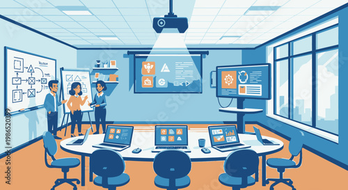 People Working Office Meeting Room.