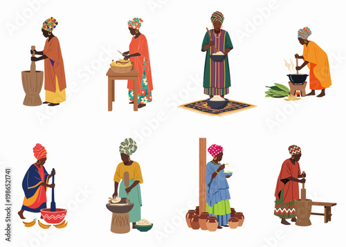 Comprehensive collection of vector illustrations depicting professional tailors measuring, fitting, and crafting bespoke men's suits in various workshop settings.