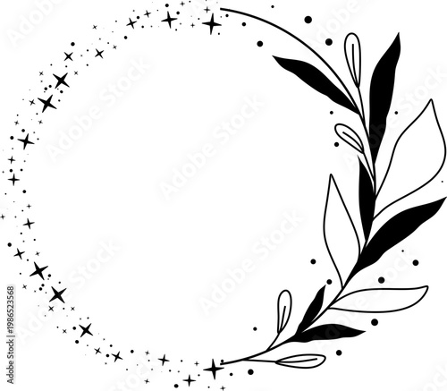 Magical Leaves Line Frame