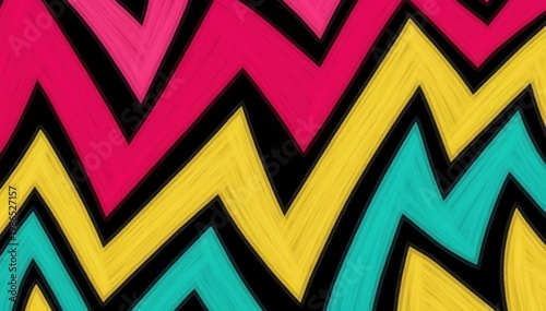 Vibrant Chevron Lines: a bold and energetic visual, with its dynamic chevron lines in vivid hues, evokes a sense of modern graphic design and artistic expression.