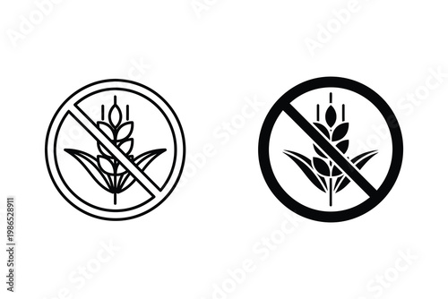 Gluten-free symbol vector illustration, no wheat sign, dietary restriction icon, allergy alert, 2D graphic