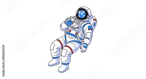 Astronaut in Space Suit Floating 1.