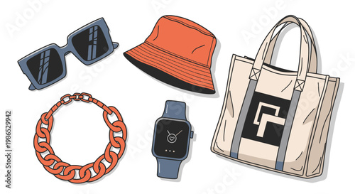 Fashion accessories on white background 2.