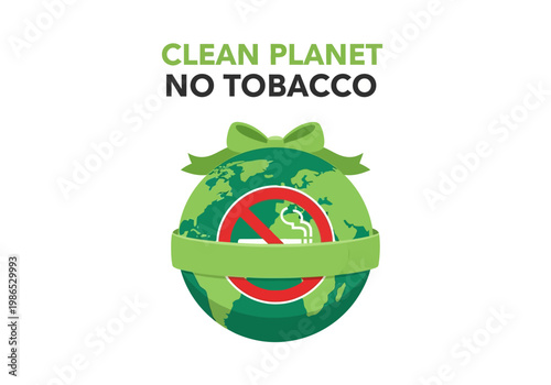 No Tobacco Vector Illustration Promoting a Clean Planet and Healthy Lifestyle