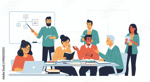 Business people in a meeting discussion.