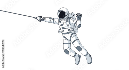 Astronaut in Space Suit Slinging.