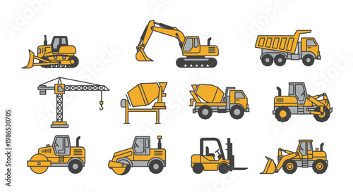 Collection of heavy construction vehicles 1.