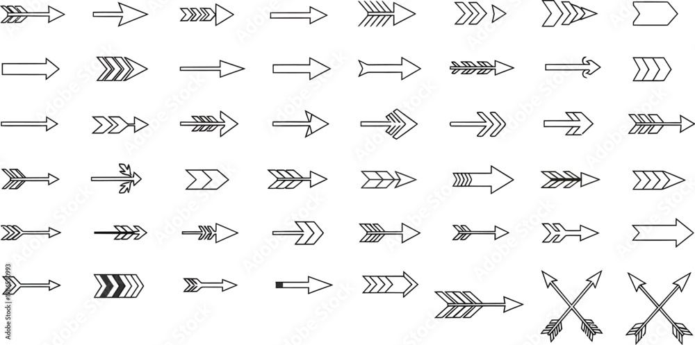 Obraz premium Mega Set of Minimalist Arrow Icons