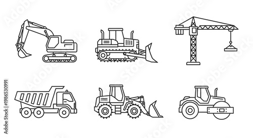 Heavy construction vehicles and equipment 2.