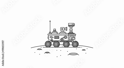 Robot Mars Exploration Vehicle Machine.