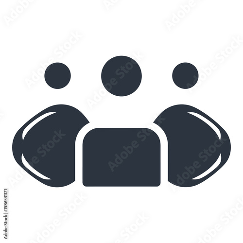 Simple dark gray icon of a persons head and shoulders  minimal design icon