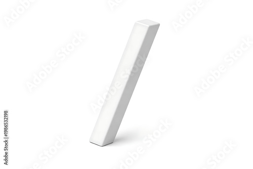 Minimalist vector illustration of a single white chalk stick, ideal for educational presentations, creative art projects, school supplies, and teaching resources design elements