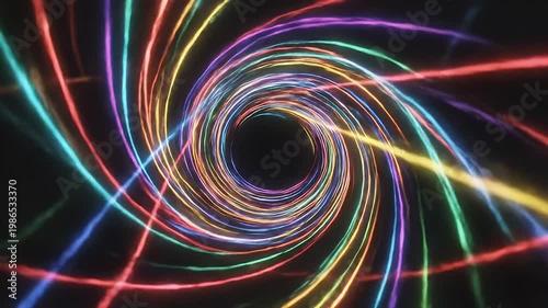 Wallpaper Mural Abstract colorful light trails streaking across a black background Torontodigital.ca