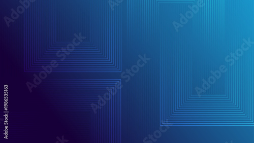 Professional deep blue gradient background with glowing cyan geometric square line patterns perfect for technology and software branding