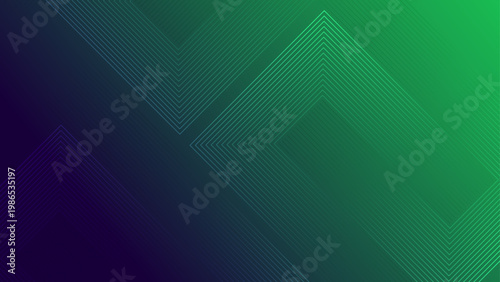 Dynamic green and dark navy blue gradient background with sharp geometric line shapes for ecology or technology themed designs
