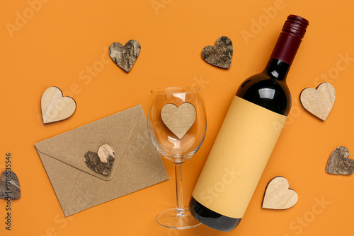 Composition with bottle of ...