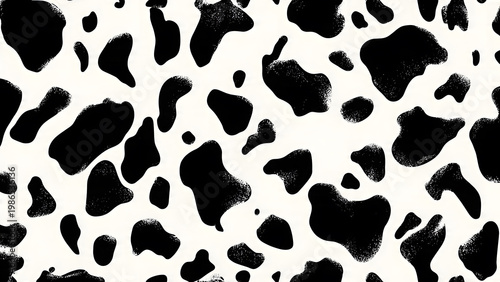 Black and white cow print pattern seamless background