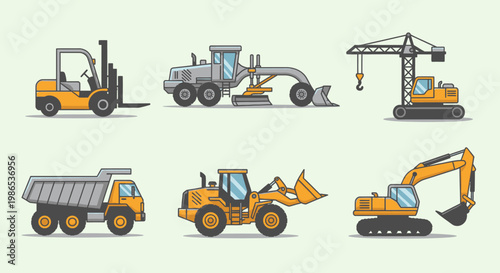 Heavy construction equipment vehicles machines 6.