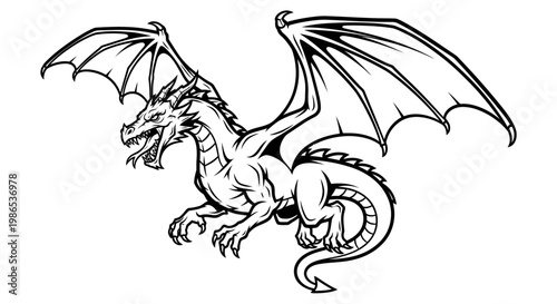 Detailed illustration of a dragon creature.