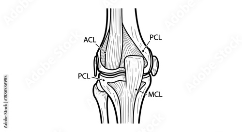 Knee Joint Ligaments Anatomy Diagram.
