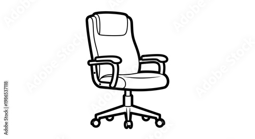 Office Chair with Armrests and Wheels.