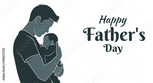 Happy father's day a tender moment between father and baby