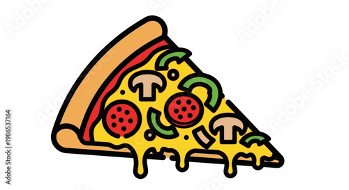 Slice of Pizza with Melted Cheese.