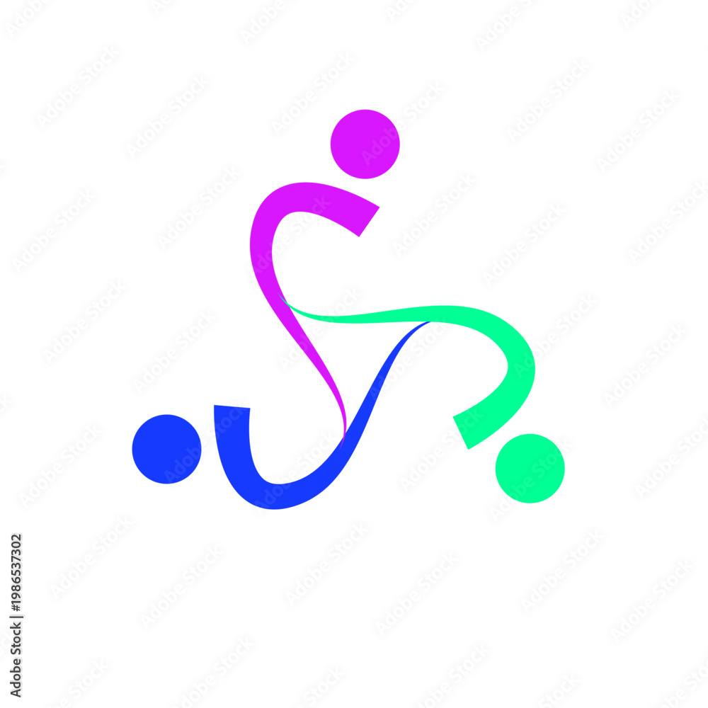 Obraz premium Abstract Human Unity Logo – Diversity, Togetherness and Community Vector Icon