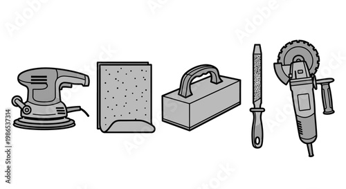 Set of various hand tools equipment.