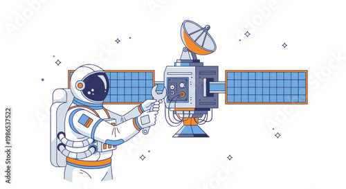 Astronaut in Space with Satellite 1.