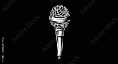 Vintage Wireless Microphone Close Up.