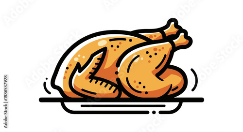 Roasted whole golden brown chicken.