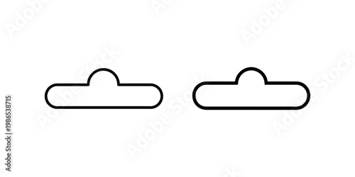 Two identical cloud shapes in outline on white background, representing weather or simple icons vector art
