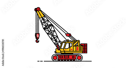 Yellow Construction Crane Machine Equipment.