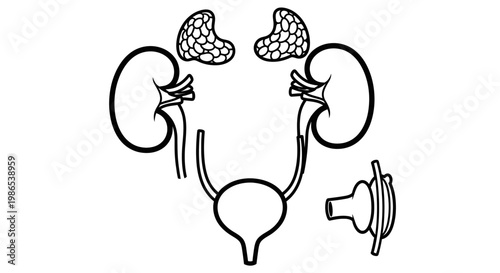 Human kidney and urinary system.