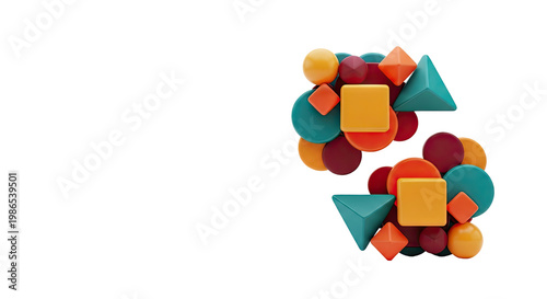 Abstract Arrangement of Colorful Geometric Shapes
